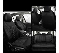 FLYUFO Car Seat Covers for Range Rover Evoque sport 2020-2022,Genuine Leather Waterproof Seat Cushions Padded Car Seat Protector Interior Accessories,A-Black