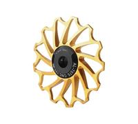 flywheel Remover MTB Rear Derailleur CNC Pulley Wheel 11T 13T Ceramic Bearing Lightweight Road Bike Shifter Switch Rollers Flywheel Puller(13T Gold)