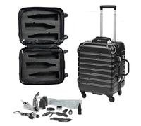FlyWithWine by VinGardeValise 6 Bottle Hard Shell Wine Suitcase with Hinomoto 360° Spinner Wheels - TSA Approved Wine Luggage with Removable Foam Insert - Bundle Accessory Kit