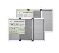 FLYZZZ Adjustable Fly Window Screen for Windows (50cm H x 70cm-132cm W) Anti Mosquito Keep Bugs Out Flys Screen for Rolling Doors and Windows (19.68 Inches High by 28-52 Inches Wide, White) 2 Packs