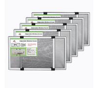 FLYZZZ Adjustable Window Screen Small Expandable Window Screens, Replacement Window Screen (19.8 Inches High by 28-52 Inches Wide, B) 5Packs