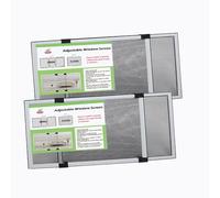 FLYZZZ Expandable Window Screens (25CM H x 50CM - 92CM W) 2Packs Adjustable Window Screen, Replacement Net Screens for Windows