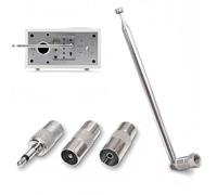 FM Aerial Indoor Antenna, 75cm 7-Section Telescopic DAB Radio Aerial Antenna, F Type Male Plug Connector with 3 Adapters for HiFi AV Stereo Receiver, Table Top Radio, Mini System (1Set Silver)