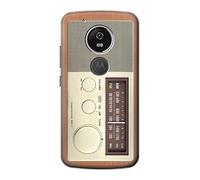 FM AM Wooden Receiver Graphic Case Cover For Motorola Moto G6 Play, Moto G6 Forge, Moto E5