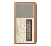 FM AM Wooden Receiver Graphic PU Leather Flip Case Cover For Motorola One Macro, Moto G8 Play