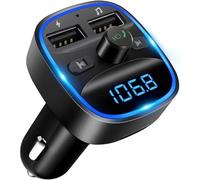 FM Bluetooth Transmitter Car Adapter with Dual USB Fast Charger, Wireless Hands-Free Car Kit, 12V Cigarette Lighter Socket Splitter, Car MP3 Player with Voltage Display & Campervan Accessories