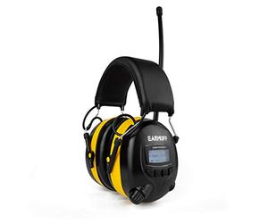FM/DAB+ Digital Radio, 31 dB Original "Earmuff" with Preset Channel - Extra-Tough Ear Protection Headphones with Smartphone and MP3 Connection with AUX Cable and 2000 mAh Lithium Battery