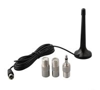 FM DAB Radio Telescopic Antenna with Magnetic Base and Coaxial Cable, Stainless Steel Adjustable Mast 115-365mm, Includes 3 Adapters for Receivers, Stereo Tuners and AV Systems