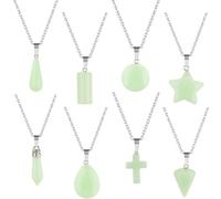 FM FM42 8 PCs Various Shapes Glow in the Dark Pendant Necklace, Zinc, No Gemstone