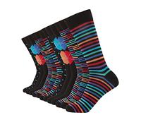 FM London (12-Pack) Bamboo Socks Men - Plain & Patterned Mens Socks Designed to Feel Soft & Resist Odour - Casual & Formal Men's Socks Suitable for any Occasion - Multicoloured & Black Socks Men