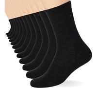 FM London (12-Pack) Boys & Girls School Socks Comfortable Kids Socks with Ergonomic Fit Grey, School Socks Girls & Boys Seamless Socks Children with Durable Design, Black, 3-5 UK