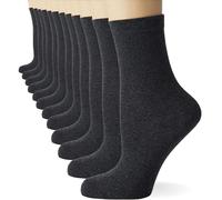FM London (12-Pack) Boys & Girls School Socks Comfortable Kids Socks with Ergonomic Fit Grey, School Socks Girls & Boys Seamless Socks Children with Durable Design, Grey, 12-3 UK