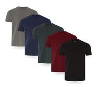 FM London 3/5-Pack Mens T Shirt - Premium Weight T-Shirts for Men with Lightly Fitted Design - Super Soft - Made with 100% Cotton - Stretch Fit for Any Occasion - Durable Comfort Fit
