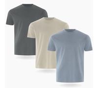 FM London 3/5-Pack Mens T Shirt - Premium Weight T-Shirts for Men with Lightly Fitted Design - Super Soft - Made with 100% Cotton - Stretch Fit for Any Occasion - Durable Comfort Fit
