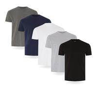FM London 3/5-Pack Mens T Shirt - Premium Weight T-Shirts for Men with Lightly Fitted Design - Super Soft - Made with 100% Cotton - Stretch Fit for Any Occasion - Durable Comfort Fit
