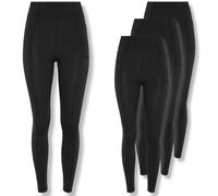 FM London 3 Pack High Waisted Leggings (UK, Alpha, L, XL, Regular, Regular, Black)