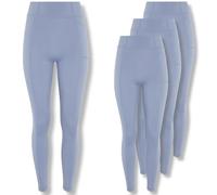 FM London 3 Pack High Waisted Leggings (UK, Alpha, L, XL, Regular, Regular, Blue)