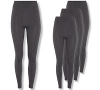 FM London 3 Pack High Waisted Leggings (UK, Alpha, S, M, Regular, Regular, Charcoal)