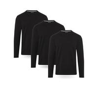 FM London 3-Pack Long Sleeve T Shirt Mens - Flattering Fit, Premium Weight, Super Soft Cotton Crew Neck T Shirts