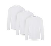 FM London 3-Pack Long Sleeve T Shirt Mens - Flattering Fit, Premium Weight, Super Soft Cotton Crew Neck T Shirts