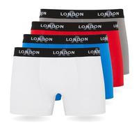 FM London 4/8-Pack Mens Boxers with Elastic Waist - Soft Boxer Shorts Men, Stretch Fit Underwear for Everyday Wear - Fitted Hipster Underwear
