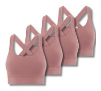 FM London 4PK Strappy Sports Bra (UK, Alpha, M, L, Regular, Regular, Pink)
