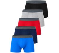 FM London 5 Pack Mens Boxers, Cotton Boxer Shorts Multipack | Fitted stretch cotton underwear trunks and boxer briefs for men - tagless, anti-chafing, no ride up, HyFresh odour protection