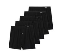 FM London 5-pack Mens Boxers Loose Fit - Super Soft 100% Cotton Underwear Solid colours with Button Fly and Comfort Stretch Waistband Black XL