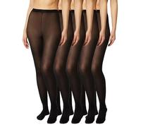FM London 5-Pack Tights for Women - Comfortable Women's Tights with Stretch Fit Design - 40 Denier - Available in Black, Nude & Navy Colours - Soft and Durable Construction for All Occasions