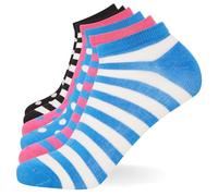 FM London 6-Pack Bamboo Trainer Socks for Women - Super Soft Bamboo Socks Designed to keep your Feet Cool with Insulating Properties - Patterned & Plain - Suitable for Everyday Wear