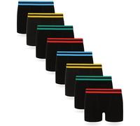 FM London Boys (8-pack) With Elastic Waistband Boxer Shorts, Black, 13 Years UK