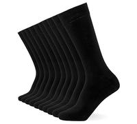 FM London Mens (10-pack) Plain Socks, Black, 6-11 UK