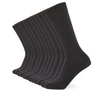 FM London 10-Pack Plain Mens Socks - Comfortable Charcoal, Navy & Black Socks for Men - Smart Dress Look - Suitable for Work and Casual Wear - Cotton Rich, Breathable, Stain Resistant and Durable