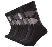 FM London 12-Pack Smart Mens Socks - Breathable Plain, Patterned, & Black Socks Men - Suitable for Work and Casual Wear - Soft and Insulated with Reinforced Heel & Toe