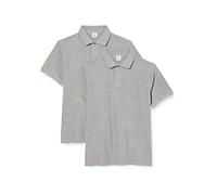 FM London Men's 2-Pack Premium Weight Polo Shirt, Grey, L