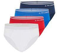 FM London Mens (4-pack) Bamboo Briefs, Blue, Red, White, 5XL UK