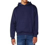 FM London Mens Essentials Hoodie - Slightly Oversized Hoodie, Heavyweight Design, Breathable Cotton Blend Pullover Navy