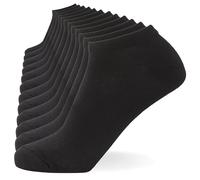 FM London Unisex (12-pack) Trainer Socks, Black, 6-8 UK