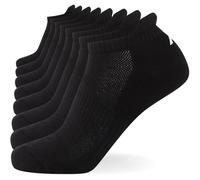 FM London Unisex (8-pack) Cushioned Trainer Socks, Black, 9-12 UK