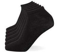 FM London Womens (6-pack) Bamboo Trainer For Ankle Socks, Black, 4-8 UK