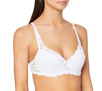 FM London Women's Padded Lace Push-up Bra, White, 34DD