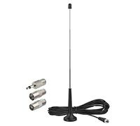 FM Radio Antenna Telescopic Indoor TV aerial FM Aerial with Magnetic Base 3 Adapters