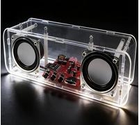 FM Radio DIY Kit, 5W 87.5-108MHz Transmitter, Purple Acrylic Case with LED Display for Hobby Electronics