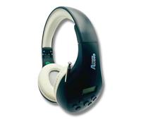 FM Radio Headphones Adjustable with Pull-Out Antenna - Portable Personal Radio for Walking Jogging Relaxing | Battery Powered | 2 AA Batteries Not Included (Black & White)