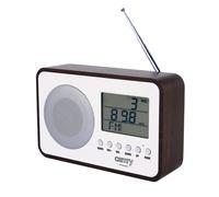 FM Radio Player Portable Kitchen Alarm Clock Thermometer USB AUX Battery Retro