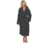 FM Terry Toweling Hooded Bathrobe for Women and Men’s 100% Pure Egyptian Cotton Bath Robes Unisex Changing Dressing Gown Perfect for shower and Spa (S/M - Charcoal)