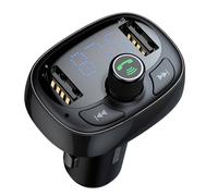 FM Transmitter Car Radio Adapter 2X USB-A Ports Bluetooth 4.2 Black