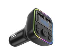 FM Transmitter - Wireless Car Radio Adapter, Functional Audio Converter FM Transmitters for Vehicles, Hands- Calling, USB Charging Ports, Clear Sound Quality, Compact Design