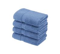 FM Ultra Soft 100% Egyptian Cotton Hand Towel | Pack of 4 | Blue Hand Towels | 50 x 80 Cm | 500 GSM | Quick Dry and Water Absorbent | Hand Towels For Bathroom, Kitchen, Salon, Hotels, Gymwear & SPA