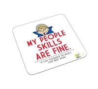 FM042 My people skills are fine. It's my tolerence to idiots that need work Novelty Funny Idea Glossy Metal Square Fridge Magnet